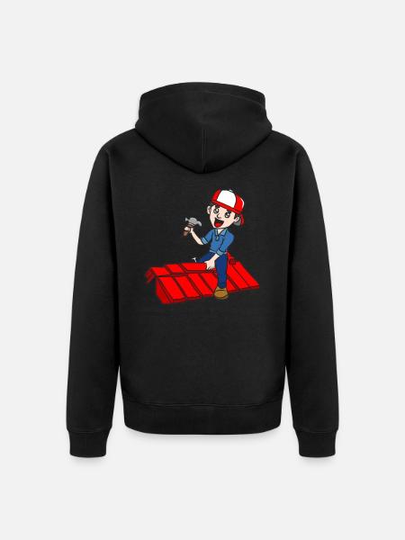 DACHDECKER - Unisex Premium Bio Zip Hoodie - Schwarz