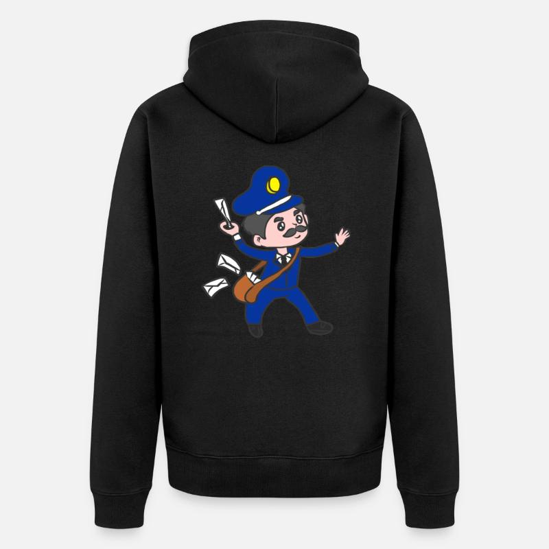 Postbote Postmann Briefträger - Unisex Premium Bio Zip Hoodie - Schwarz