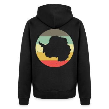 Pôle Antarctique Sud Silhouette Rétro Vintage - Veste à capuche bio Premium Unisexe - noir - Dos - Nico (187cm)