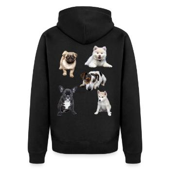 chiots mignons - Veste à capuche bio Premium Unisexe - noir - Dos - Nico (187cm)