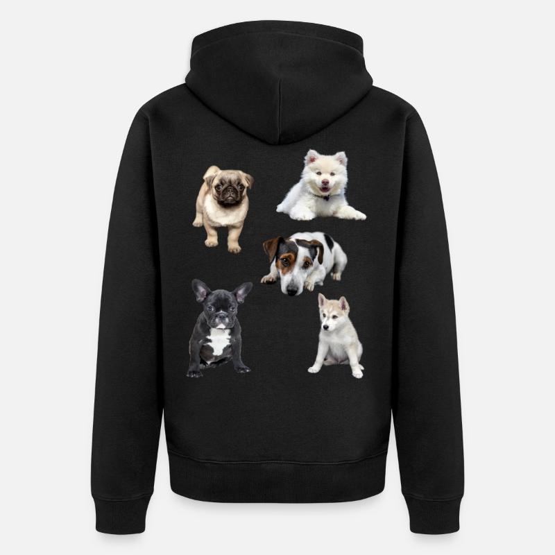 chiots mignons - Veste à capuche bio Premium Unisexe - noir