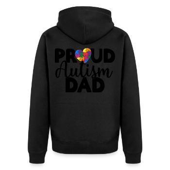Papa autiste fier - Veste à capuche bio Premium Unisexe - noir - Dos - Nico (187cm)