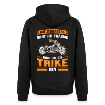 Triker Trike Motorrad Trikes Dreirad Geschenk - Unisex Premium Bio Zip Hoodie - Schwarz - Hinten - Nico (187cm)