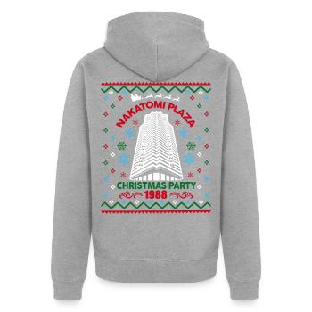 Nakatomi Plaza Christmas Party 1988 Noël moche - Veste à capuche bio Premium Unisexe - gris chiné - Dos - Nico (187cm)