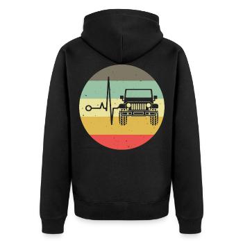 Véhicule tout-terrain 4wd 4x4 AWD 4wheeler offroad cadeau - Veste à capuche bio Premium Unisexe - noir - Dos - Nico (187cm)