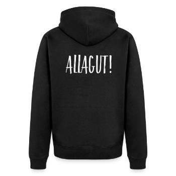 Alla Gut Allagut Pfälzer Pfälzischer Dialekt Pfalz - Unisex Premium Bio Zip Hoodie - Schwarz - Hinten - Nico (187cm)