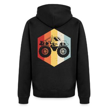 Motor Auto Monstertruck Monster Truck Motorsport - Unisex Premium Organic Zip Hoodie - black - Back - Nico (187cm)