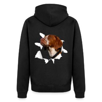 Tshirt Epagneul Breton Chemise Epagneul Breton Chien - Veste à capuche bio Premium Unisexe - noir - Dos - Nico (187cm)
