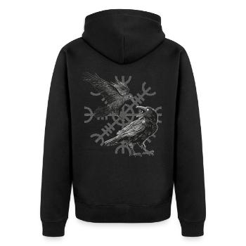Design für Wikinger Kelten und Germanen Fans - Unisex Premium Bio Zip Hoodie - Schwarz - Hinten - Nico (187cm)