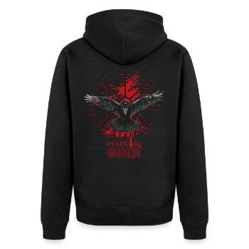 Design für Wikinger Kelten und Germanen Fans - Unisex Premium Bio Zip Hoodie - Schwarz - Hinten - Nico (187cm)