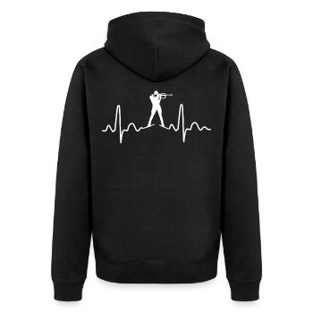 biathlon battement de coeur biathlete heartbeat - Veste à capuche bio Premium Unisexe - noir - Dos - Nico (187cm)