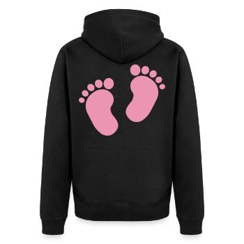 Bébé coeur bébé bébé pieds bébé doux cygne - Veste à capuche bio Premium Unisexe - noir - Dos - Nico (187cm)