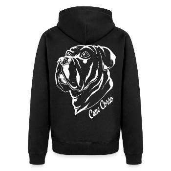 Dessin de Cane Corso - Veste à capuche bio Premium Unisexe - noir - Dos - Nico (187cm)