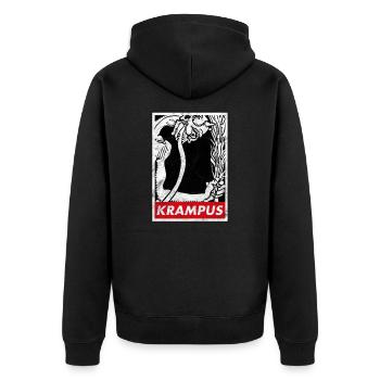 Krampus Okkult Germanisch Weihnachten Dämon Horror - Unisex Premium Bio Zip Hoodie - Schwarz - Hinten - Nico (187cm)
