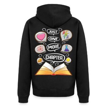 Literatur Lesen Bücher Bücherwurm Geschenkidee - Unisex Premium Bio Zip Hoodie - Schwarz - Hinten - Nico (187cm)