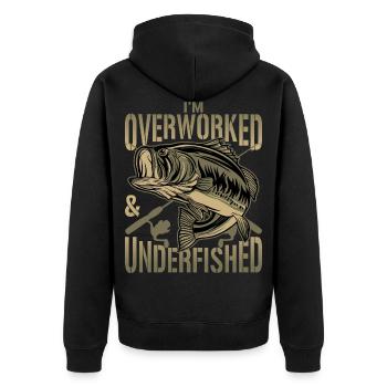 Angler Perch Fishing Fishing Perch Gift - Unisex Premium Organic Zip Hoodie - black - Back - Nico (187cm)