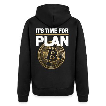 Crypto Bitcoin It’s time for Plan B Cadeau - Veste à capuche bio Premium Unisexe - noir - Dos - Nico (187cm)