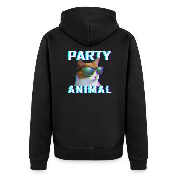 EDM Rave Electro Dubstep Hardstyle - Veste à capuche bio Premium Unisexe - noir - Dos - Nico (187cm)