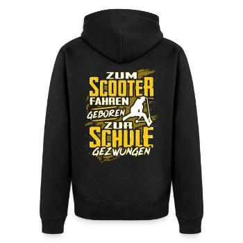 Stunt Scooter Tretroller Spruch Kinder Geschenk - Unisex Premium Bio Zip Hoodie - Schwarz - Hinten - Nico (187cm)