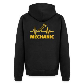 Mechanic - Unisex Premium Organic Zip Hoodie - black - Back - Nico (187cm)