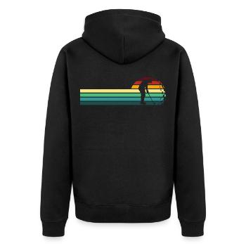 retro golf golf t-shirt - Unisex Premium Organic Zip Hoodie - black - Back - Nico (187cm)