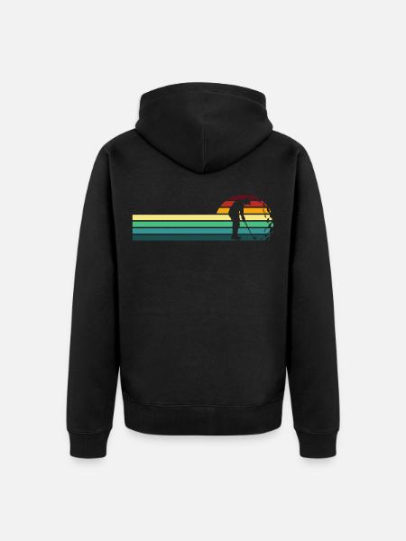 retro golf golf t-shirt - Unisex Premium Organic Zip Hoodie - black