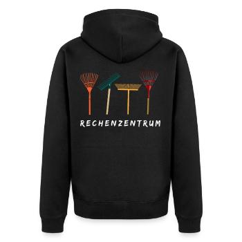 Gärtner Geschenkidee Rechenzentrum Hobbygärtner - Unisex Premium Bio Zip Hoodie - Schwarz - Hinten - Nico (187cm)
