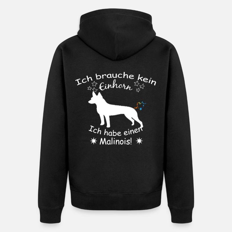 Malinois - Belgischer Schäferhund - Unisex Premium Bio Zip Hoodie - Schwarz