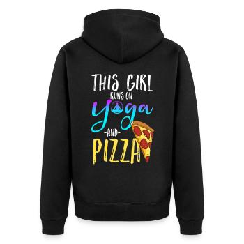 Yoga Chakra Meditation - lustiges Zen und Yoga - Unisex Premium Bio Zip Hoodie - Schwarz - Hinten - Nico (187cm)