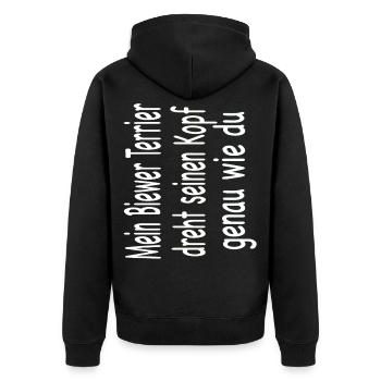 Biewer Yorkshire Terrier - Biewer Terrier - Unisex Premium Bio Zip Hoodie - Schwarz - Hinten - Nico (187cm)