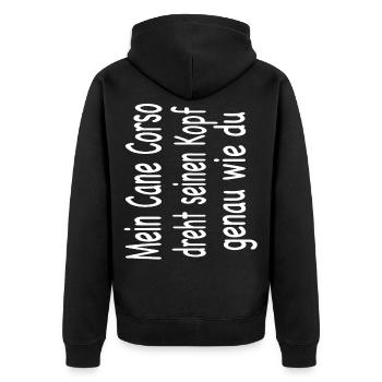 Cane Corso Hund - Cane Corso - Unisex Premium Bio Zip Hoodie - Schwarz - Hinten - Nico (187cm)