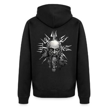 Vegvisir Odin avec Hugin et Munin - Vikings - Veste à capuche bio Premium Unisexe - noir - Dos - Nico (187cm)