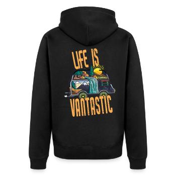 Life Is Vantastic Camper - Veste à capuche bio Premium Unisexe - noir - Dos - Nico (187cm)