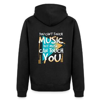 Musique | Musiciens dans un groupe | Musiciens - Veste à capuche bio Premium Unisexe - noir - Dos - Nico (187cm)