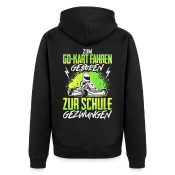 Go-Kart Rennen Kartbahn Kartfahrer Gokart Geschenk - Unisex Premium Bio Zip Hoodie - Schwarz - Hinten - Nico (187cm)