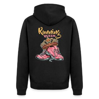 Running Princess Running Runner Running Jogging - Unisex Premium Organic Zip Hoodie - black - Back - Nico (187cm)