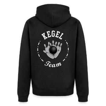Skittles and Bowling Designs for Bowlers - Unisex Premium Organic Zip Hoodie - black - Back - Nico (187cm)