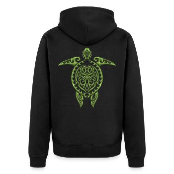 Maori Tortue Tribal Plongée Animaux - Veste à capuche bio Premium Unisexe - noir - Dos - Nico (187cm)