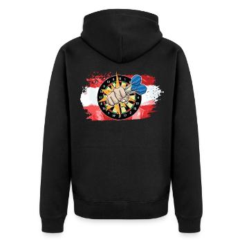 Autriche Dartspieler Austrian Dart Team - Fléchettes - Veste à capuche bio Premium Unisexe - noir - Dos - Nico (187cm)