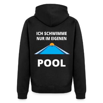 pool garten schwimmen T-Shirt sommer - Unisex Premium Bio Zip Hoodie - Schwarz - Hinten - Nico (187cm)