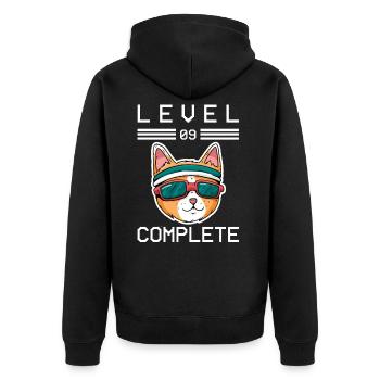 Enfants Niveau 9 ans t-shirt d’anniversaire Gamer - Veste à capuche bio Premium Unisexe - noir - Dos - Nico (187cm)
