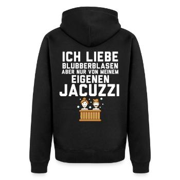 Jacuzzi Whirlpool Liebhaber T-Shirt - Unisex Premium Bio Zip Hoodie - Schwarz - Hinten - Nico (187cm)