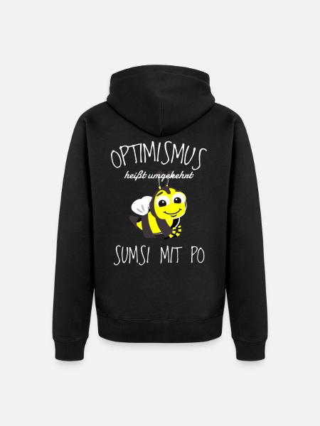 Damen Sumsi mit Po Optimismus Imker Bienen Honig - Unisex Premium Bio Zip Hoodie - Schwarz