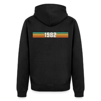 Retro 1982 made in 1982 - Veste à capuche bio Premium Unisexe - noir - Dos - Nico (187cm)
