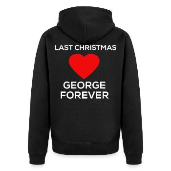 Last christmas george forever michael - Unisex Premium Bio Zip Hoodie - Schwarz - Hinten - Nico (187cm)