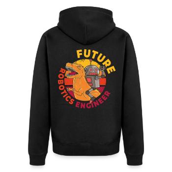 Future Robotics Engineer Robot Boys - Unisex Premium Organic Zip Hoodie - black - Back - Nico (187cm)