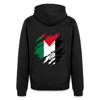 Gaza Palestine Drapeau palestinien - Veste à capuche bio Premium Unisexe - noir - Dos - Nico (187cm)