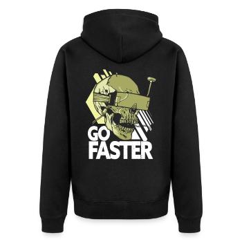 Go Faster - FPV Drone Drone Pilot - Unisex Premium Organic Zip Hoodie - black - Back - Nico (187cm)