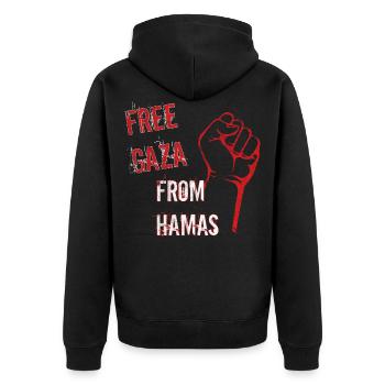 free gaza from - Veste à capuche bio Premium Unisexe - noir - Dos - Nico (187cm)