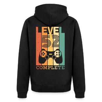Retro Gamer Level 52 Complete Gifts 52.Anniversaire - Veste à capuche bio Premium Unisexe - noir - Dos - Nico (187cm)